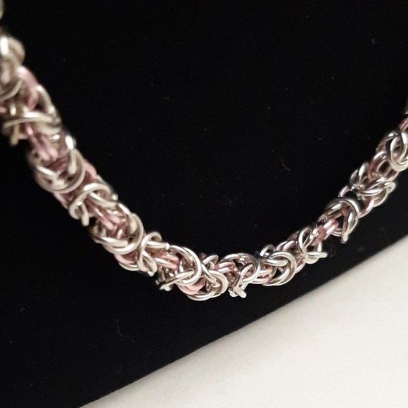 Handmade Byzantine Chainmaille Necklace & Earrings Set - Picture 9 of 12